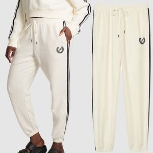 PINK Victoria’s Secret Reverse Fleece High-Waist Joggers | NWT | Cream | M